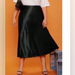 Women’s Black Satin Maxi Skirt - Size 12 - New!!